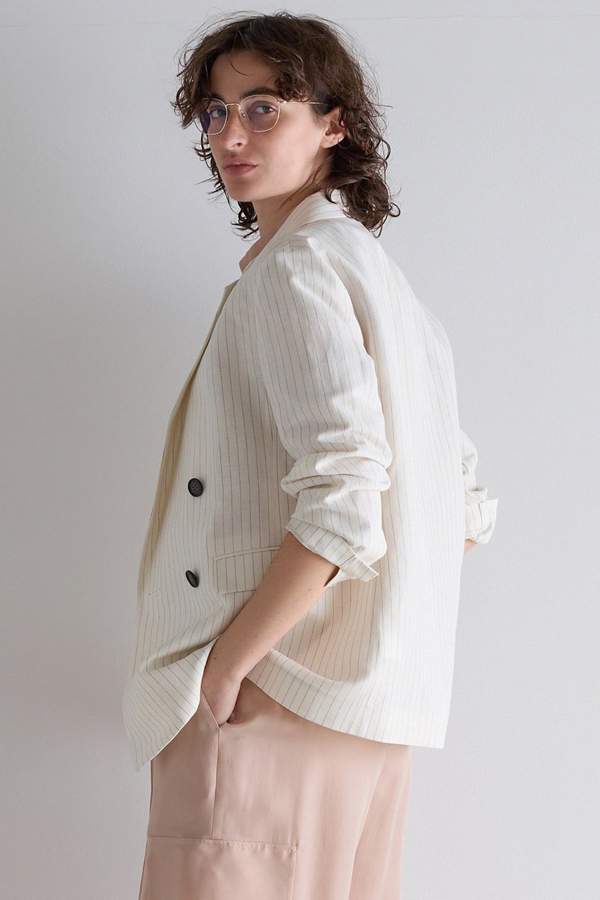 【マルティニーク/martinique】のダルスラブジャケット(セットアップ可) 人気、トレンドファッション・服の通販 founy(ファニー) 　ファッション　Fashion　レディースファッション　Fashion for Women　アウター　Coat / Outerwear Collection　レディースジャケット・軽アウター　Jackets　おすすめ　Recommended / Our Picks　ジャケット　Jacket, Outerwear　スタンダード　Standard, Basic　ストライプ　Stripe, Striped Pattern　セットアップ　Set-Up, Coordinated Outfit　ダブル　Double, Double-Breasted　ボックス　Boxy, Box Shape　モダン　Modern, Contemporary　エレガント 上品　Elegant　新作・新入荷　New Arrivals / New In　無地　Plain, Solid Color　other-2|ID: prp329100004873172 ipo3291000000036347636