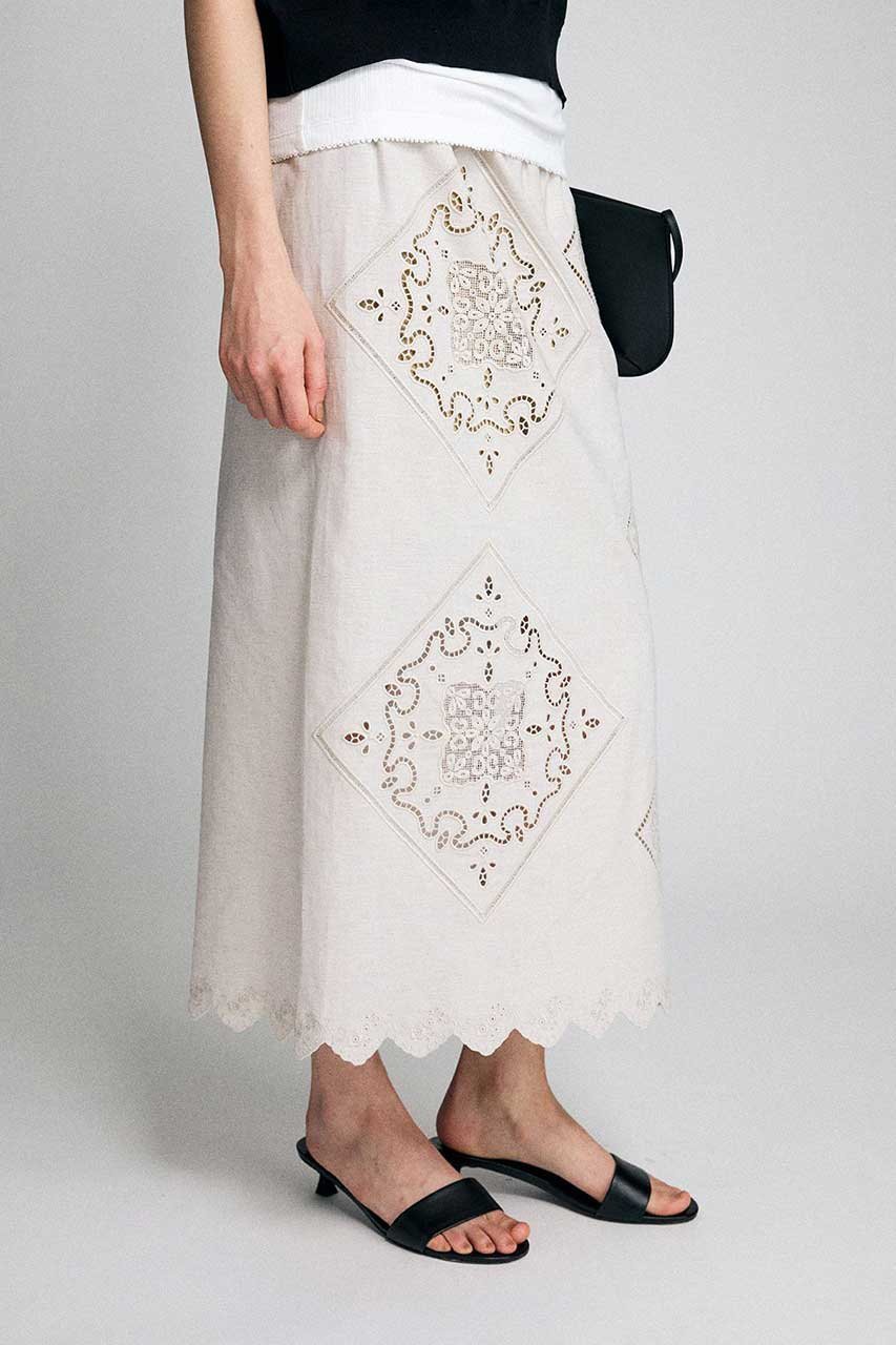 【ブリル/BRILL】のシシュウタイトスカート 人気、トレンドファッション・服の通販 founy(ファニー) 　ファッション　Fashion　レディースファッション　Fashion for Women　スカート　Skirts　ロングスカート　Long Skirts / Maxi & Midi Skirts　ストレート　Straight, Straight Cut　スリット　Slit, Slit Detail　パッチワーク　Patchwork, Mixed Fabric　リネン　Linen, Linen Fabric　ロング　Long, Long-Length　other-2|ID: prp329100004873202 ipo3291000000036894676