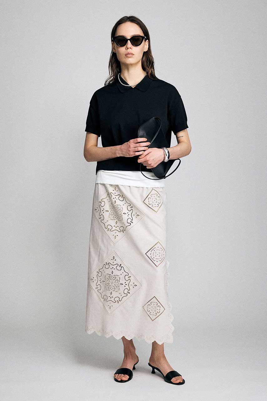 【ブリル/BRILL】のシシュウタイトスカート 人気、トレンドファッション・服の通販 founy(ファニー) 　ファッション　Fashion　レディースファッション　Fashion for Women　スカート　Skirts　ロングスカート　Long Skirts / Maxi & Midi Skirts　ストレート　Straight, Straight Cut　スリット　Slit, Slit Detail　パッチワーク　Patchwork, Mixed Fabric　リネン　Linen, Linen Fabric　ロング　Long, Long-Length　other-4|ID: prp329100004873202 ipo3291000000036894678