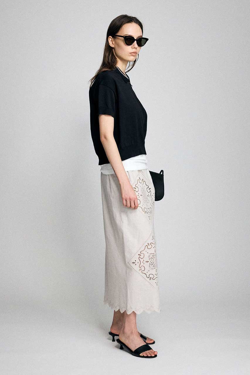 【ブリル/BRILL】のシシュウタイトスカート 人気、トレンドファッション・服の通販 founy(ファニー) 　ファッション　Fashion　レディースファッション　Fashion for Women　スカート　Skirts　ロングスカート　Long Skirts / Maxi & Midi Skirts　ストレート　Straight, Straight Cut　スリット　Slit, Slit Detail　パッチワーク　Patchwork, Mixed Fabric　リネン　Linen, Linen Fabric　ロング　Long, Long-Length　other-5|ID: prp329100004873202 ipo3291000000036894679