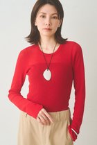 【ウィムガゼット/Whim Gazette】のシアーリブニットプルオーバー レッド|ID: prp329100004873206 ipo3291000000036894684