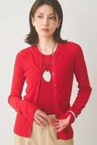 【ウィムガゼット/Whim Gazette】のシアーリブニットカーディガン レッド|ID: prp329100004873208 ipo3291000000036894698