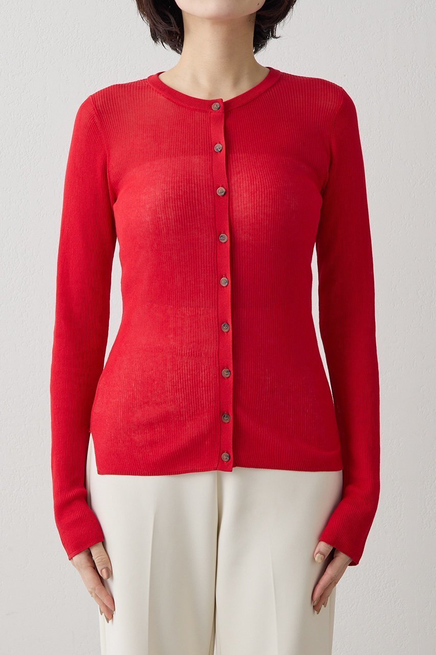 【ウィムガゼット/Whim Gazette】のシアーリブニットカーディガン 人気、トレンドファッション・服の通販 founy(ファニー) 　ファッション　Fashion　レディースファッション　Fashion for Women　トップス・カットソー　Cut & Sew Tops　ニット　Knit Tops & Sweaters　カーディガン・羽織り　Layered Style Cardigans　おすすめ　Recommended / Our Picks　アンサンブル　Ensemble Set　カーディガン　Cardigan, Knitwear　クール　Cool, Chic　シアー　Sheer, See-Through　スリット　Slit, Slit Detail　フィット　Fit, Slim Fit　エレガント 上品　Elegant　other-5|ID: prp329100004873208 ipo3291000000036894706