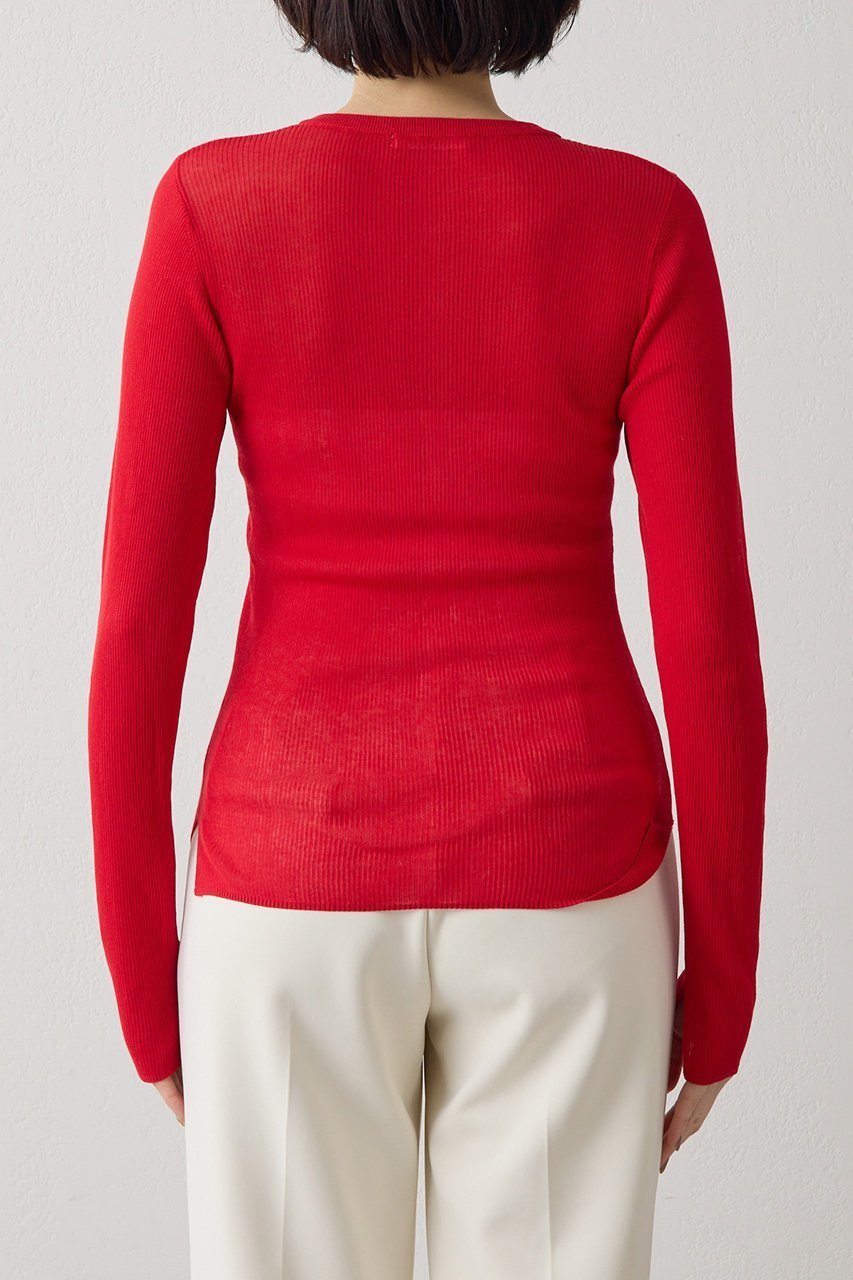 【ウィムガゼット/Whim Gazette】のシアーリブニットカーディガン 人気、トレンドファッション・服の通販 founy(ファニー) 　ファッション　Fashion　レディースファッション　Fashion for Women　トップス・カットソー　Cut & Sew Tops　ニット　Knit Tops & Sweaters　カーディガン・羽織り　Layered Style Cardigans　おすすめ　Recommended / Our Picks　アンサンブル　Ensemble Set　カーディガン　Cardigan, Knitwear　クール　Cool, Chic　シアー　Sheer, See-Through　スリット　Slit, Slit Detail　フィット　Fit, Slim Fit　エレガント 上品　Elegant　other-7|ID: prp329100004873208 ipo3291000000036894708