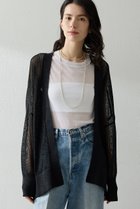 【ウィムガゼット/Whim Gazette】のメッシュニットカーディガン 人気、トレンドファッション・服の通販 founy(ファニー) ファッション Fashion レディースファッション Fashion for Women トップス・カットソー Cut & Sew Tops ニット Knit Tops & Sweaters カーディガン・羽織り Layered Style Cardigans カーディガン Cardigan, Knitwear コンパクト Compact, Small Size フロント Front, Front Design ボトム Bottoms, Lower Wear ミドル Middle Length, Mid Height メッシュ Mesh, Net Fabric エレガント 上品 Elegant 夏 Summer 新作・新入荷 New Arrivals / New In 春 Spring S/S・春夏 SS, Spring/Summer, Warm Season thumbnail ブラック|ID: prp329100004873210 ipo3291000000036347948