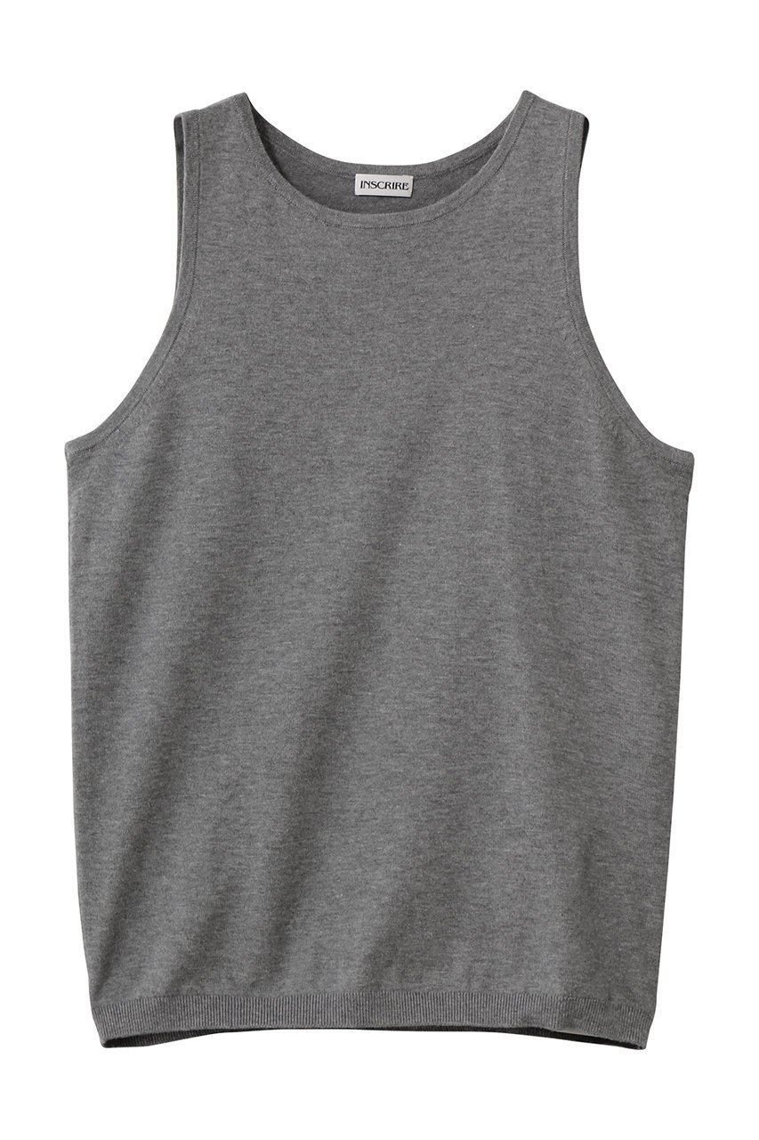 【アンスクリア/INSCRIRE】のコットン 14G タンク トップ インテリア・キッズ・メンズ・レディースファッション・服の通販 founy(ファニー) 　ファッション　Fashion　レディースファッション　Fashion for Women　トップス・カットソー　Cut & Sew Tops　ニット　Knit Tops & Sweaters　カジュアルプルオーバー・ニットトップス　Pullovers & Knit Tops / Casual Pullovers　なめらか　Smooth, Silky Texture　インナー　Innerwear　ジャケット　Jacket, Outerwear　タンク　Tank Top, Sleeveless Top　バランス　Balance, Style Balance　ベーシック　Basic, Essential　グレー|ID: prp329100004873234 ipo3291000000036894745