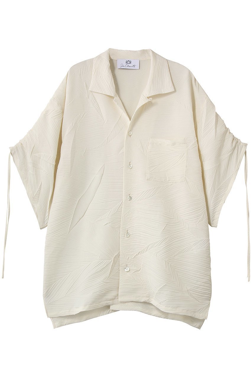 【ジュン オカモト/JUN OKAMOTO】のプリーツデシン オープンカラーブラウス インテリア・キッズ・メンズ・レディースファッション・服の通販 founy(ファウニー) 　ファッション　Fashion　レディースファッション　Fashion for Women　トップス・カットソー　Cut & Sew Tops　シャツ・ブラウス・オフィスカジュアル　Elegant Blouses & Button-Ups　ショート　Short, Short Length　スリーブ　Sleeve, Long Sleeve / Short Sleeve　デニム　Denim, Jeans Material　プリーツ　Pleats, Pleated　リラックス　Relax, Relaxed Fit　ワイド　Wide, Wide Fit　ベージュ|ID: prp329100004873268 ipo3291000000036728368