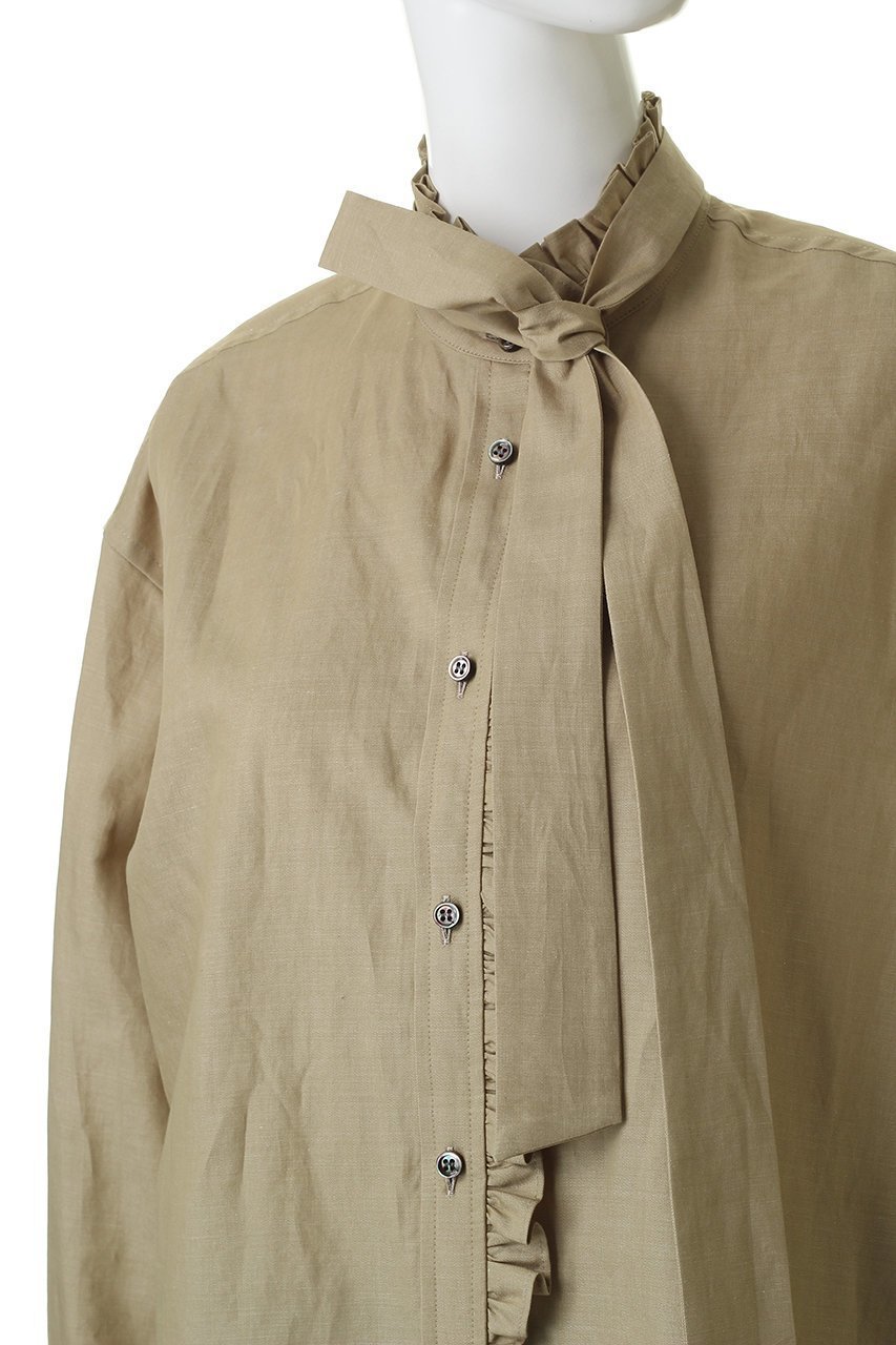 【デパリエ/DEPAREILLE】のライトデニムボウシャツ 人気、トレンドファッション・服の通販 founy(ファニー) 　ファッション　Fashion　レディースファッション　Fashion for Women　トップス・カットソー　Cut & Sew Tops　シャツ・ブラウス・オフィスカジュアル　Elegant Blouses & Button-Ups　スリーブ　Sleeve, Long Sleeve / Short Sleeve　フェミニン　Feminine, Girly　フリル　Frill, Ruffle　リネン　Linen, Linen Fabric　ロング　Long, Long-Length　other-5|ID: prp329100004873288 ipo3291000000036894866