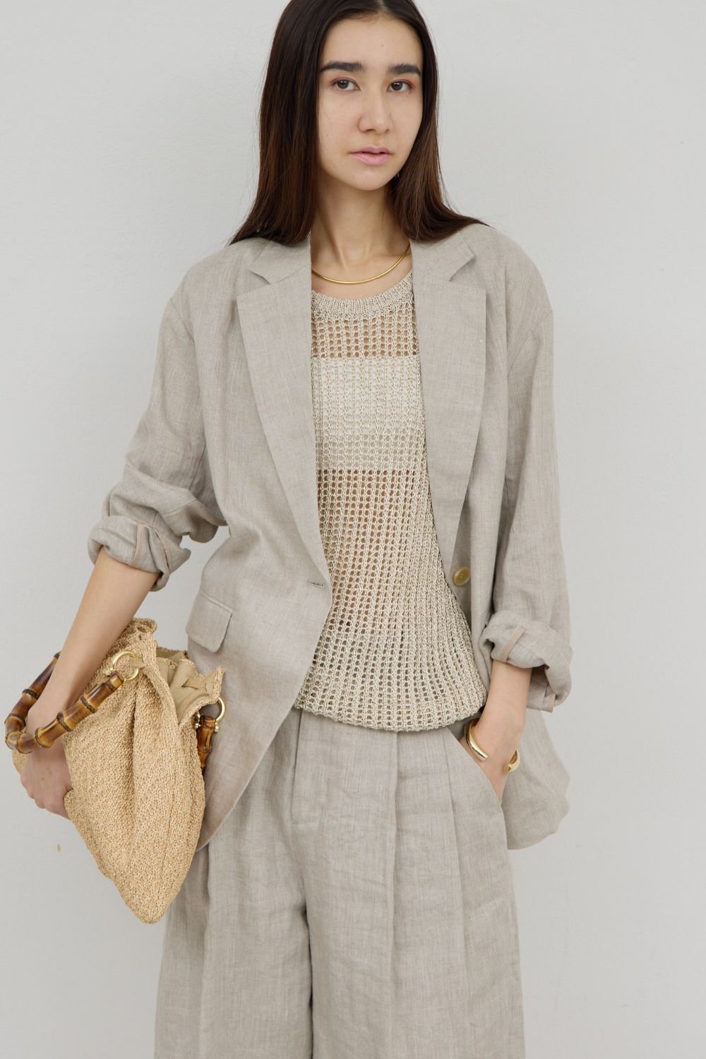 【ガリャルダガランテ/GALLARDAGALANTE】のリネンジャケット【セットアップ対応】 インテリア・キッズ・メンズ・レディースファッション・服の通販 founy(ファニー) 　ファッション　Fashion　レディースファッション　Fashion for Women　アウター　Coat / Outerwear Collection　レディースジャケット・軽アウター　Jackets　ジャケット　Jacket, Outerwear　セットアップ　Set-Up, Coordinated Outfit　ハーフ　Half, Half-Length　リネン　Linen, Linen Fabric　リュクス　Luxury, Elegant, High-End, Chic　リラックス　Relax, Relaxed Fit　ロング　Long, Long-Length　新作・新入荷　New Arrivals / New In　アイボリー|ID: prp329100004873315 ipo3291000000036348763