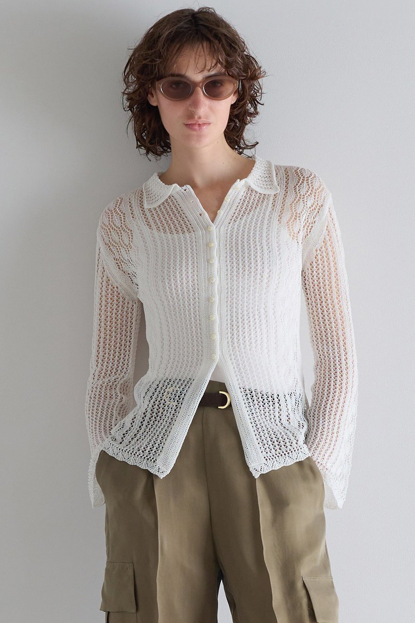 【マルティニーク/martinique】のレースニットシャツ インテリア・キッズ・メンズ・レディースファッション・服の通販 founy(ファニー) 　ファッション　Fashion　レディースファッション　Fashion for Women　トップス・カットソー　Cut & Sew Tops　ニット　Knit Tops & Sweaters　シャツ・ブラウス・オフィスカジュアル　Elegant Blouses & Button-Ups　おすすめ　Recommended / Our Picks　キャミ　Camisole, Cami Top　スリーブ　Sleeve, Long Sleeve / Short Sleeve　タンク　Tank Top, Sleeveless Top　レース　Lace, Lace Fabric　ロング　Long, Long-Length　夏　Summer　新作・新入荷　New Arrivals / New In　ホワイト|ID: prp329100004873329 ipo3291000000036348882