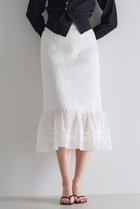 【マルティニーク/martinique】のシャーリングスカート 人気、トレンドファッション・服の通販 founy(ファニー) ファッション Fashion レディースファッション Fashion for Women スカート Skirts ロングスカート Long Skirts / Maxi & Midi Skirts おすすめ Recommended / Our Picks カットソー Cut and Sewn Top シャーリング Shirring, Ruched バランス Balance, Style Balance フィット Fit, Slim Fit フレア Flare, Flared ロング Long, Long-Length エレガント 上品 Elegant 新作・新入荷 New Arrivals / New In thumbnail ホワイト|ID: prp329100004873333 ipo3291000000036348917