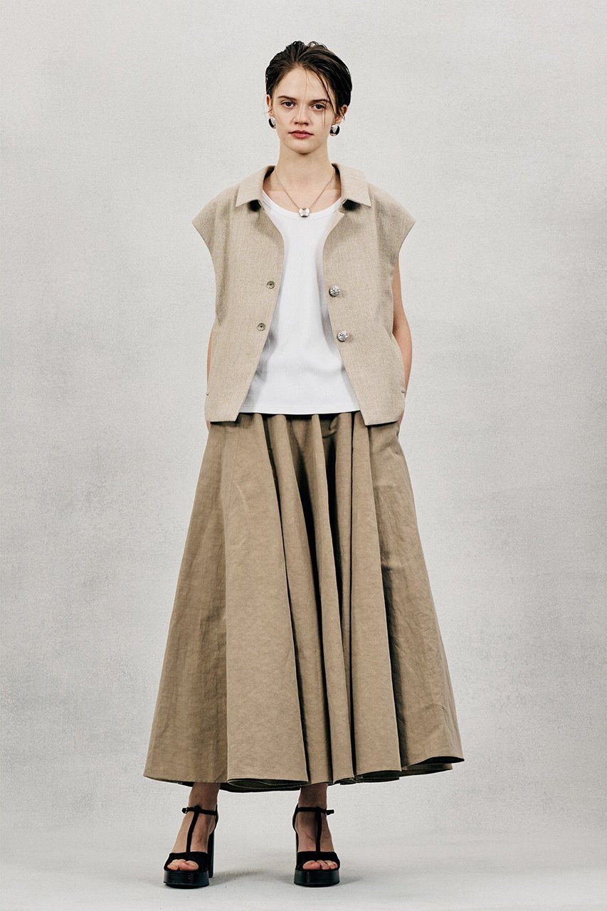 【オブリオ/AUBRIOT】のドライリネンタイプライタースカート 人気、トレンドファッション・服の通販 founy(ファニー) 　ファッション　Fashion　レディースファッション　Fashion for Women　スカート　Skirts　ロングスカート　Long Skirts / Maxi & Midi Skirts　サークル　Circle, Round Design　タイプライター　Typewriter Fabric, Crisp Cotton　タンブラー　Tumbler, Travel Mug　フレア　Flare, Flared　リネン　Linen, Linen Fabric　リラックス　Relax, Relaxed Fit　ロング　Long, Long-Length　夏　Summer　新作・新入荷　New Arrivals / New In　 other-1|ID: prp329100004873339 ipo3291000000036348966