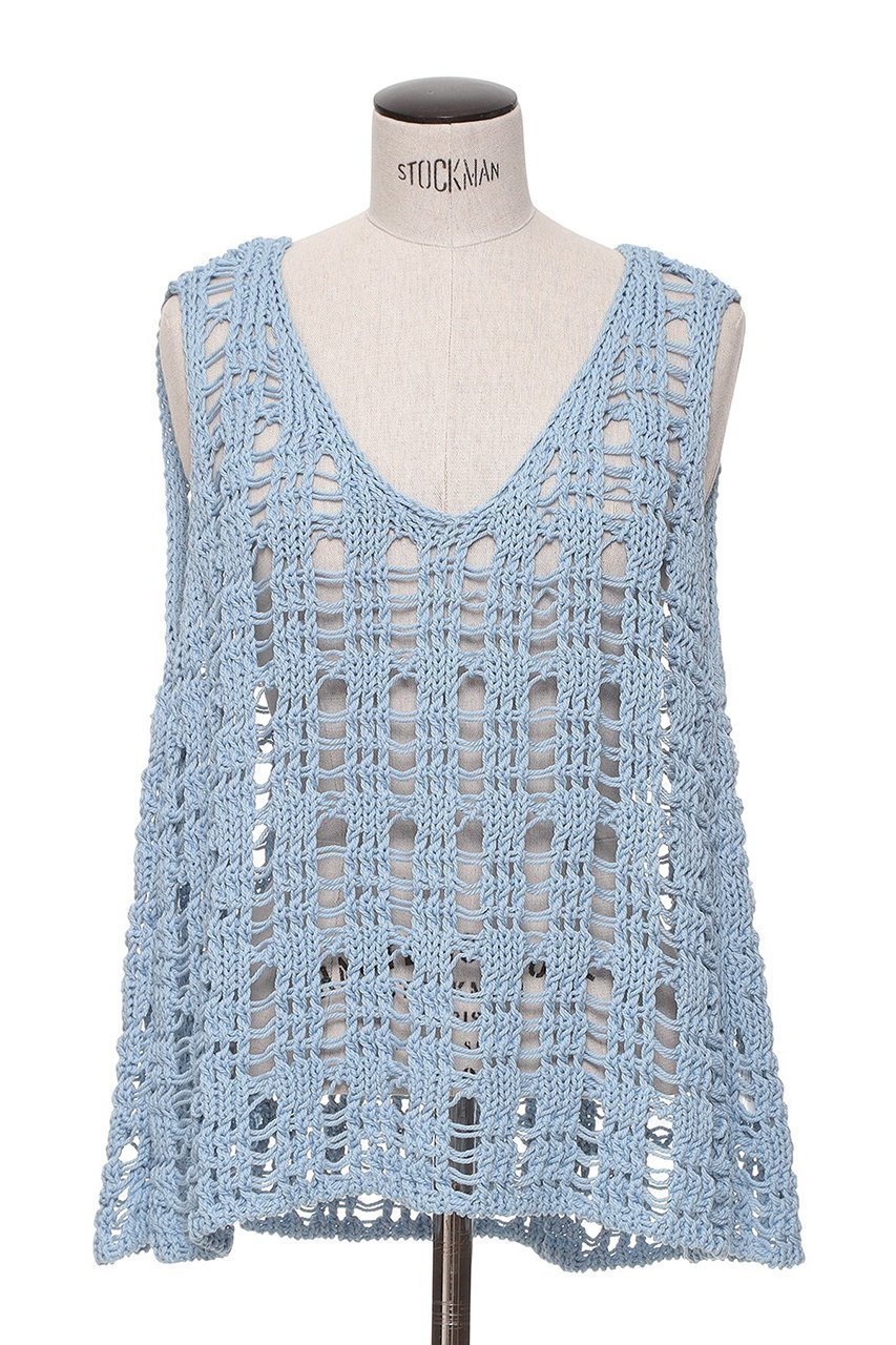 【オブリオ/AUBRIOT】のリッシモコットンニットトップス インテリア・キッズ・メンズ・レディースファッション・服の通販 founy(ファウニー) 　ファッション　Fashion　レディースファッション　Fashion for Women　トップス・カットソー　Cut & Sew Tops　ニット　Knit Tops & Sweaters　カジュアルプルオーバー・ニットトップス　Pullovers & Knit Tops / Casual Pullovers　スクエア　Square, Square Shape　モチーフ　Motif, Design Theme　リラックス　Relax, Relaxed Fit　ループ　Loop, Loop Knit　夏　Summer　サックスブルー|ID: prp329100004873353 ipo3291000000036349118