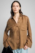 【ブリル/BRILL】のサテンリラックスシャツ ライトブラウン|ID: prp329100004873364 ipo3291000000036403912