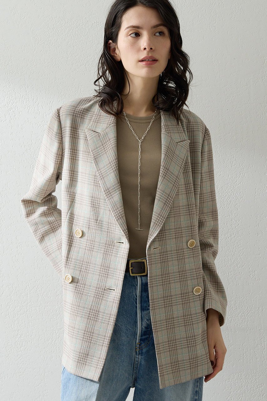 【ウィムガゼット/Whim Gazette】のコットンチェックテーラージャケット 人気、トレンドファッション・服の通販 founy(ファニー) 　ファッション　Fashion　レディースファッション　Fashion for Women　アウター　Coat / Outerwear Collection　レディースジャケット・軽アウター　Jackets　おすすめ　Recommended / Our Picks　インナー　Innerwear　ジャケット　Jacket, Outerwear　ダブル　Double, Double-Breasted　チェック　Check, Plaid, Tartan　ドロップ　Drop Shoulder, Dropped Style　ロング　Long, Long-Length　 other-1|ID: prp329100004873376 ipo3291000000036894962