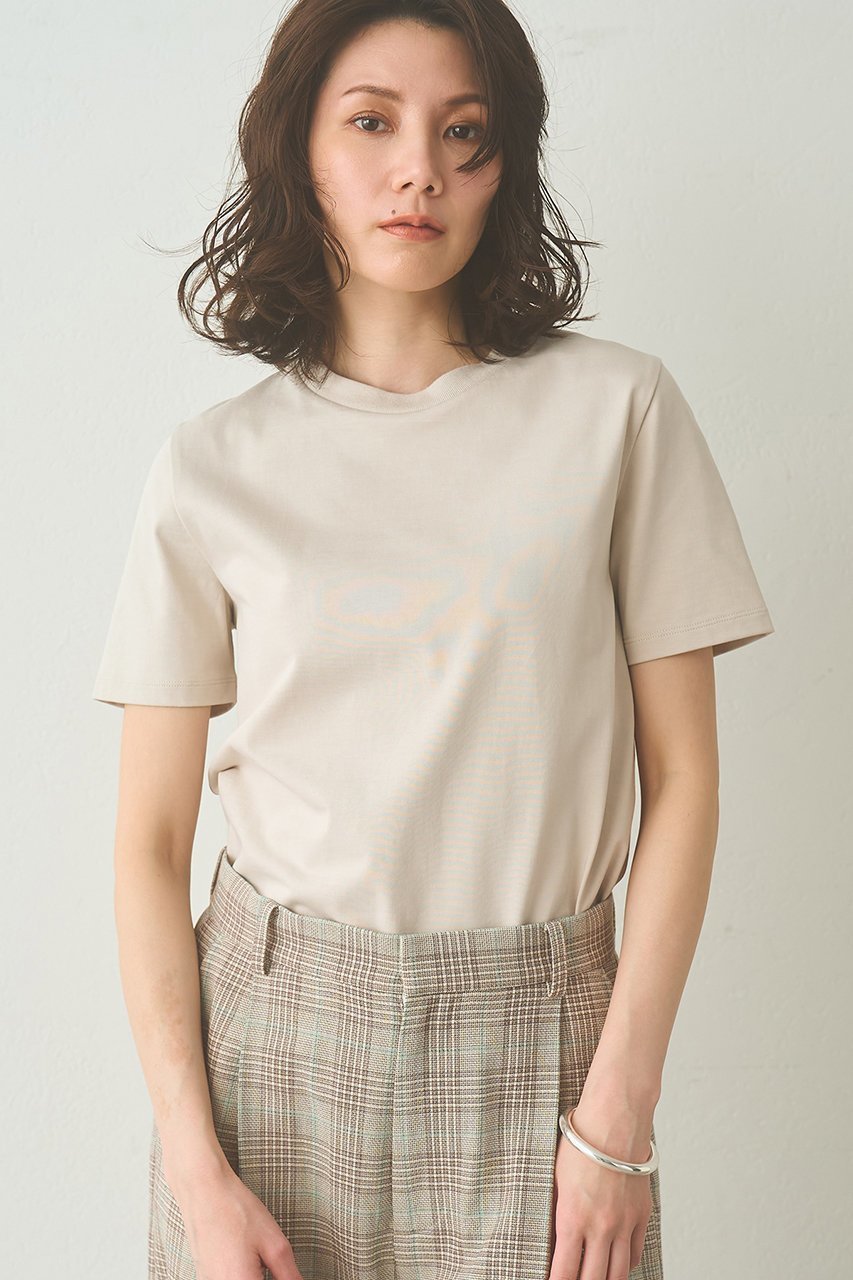 【ウィムガゼット/Whim Gazette】のスビンコットンTシャツ インテリア・キッズ・メンズ・レディースファッション・服の通販 founy(ファニー) ファッション Fashion レディースファッション Fashion for Women トップス・カットソー Cut & Sew Tops シャツ・ブラウス・オフィスカジュアル Elegant Blouses & Button-Ups ロングTシャツ・Tシャツ Longline T-Shirts & Tees カットソー・ベーシックTシャツ Cut-and-Sewn Tops / Stretch Tees & Basics インナー Innerwear コンパクト Compact, Small Size ショート Short, Short Length シンプル Simple, Minimal ジャケット Jacket, Outerwear スリーブ Sleeve, Long Sleeve / Short Sleeve エレガント 上品 Elegant 半袖 Short Sleeve, Half Sleeve 新作・新入荷 New Arrivals / New In ベージュ|ID: prp329100004873378 ipo3291000000036349350