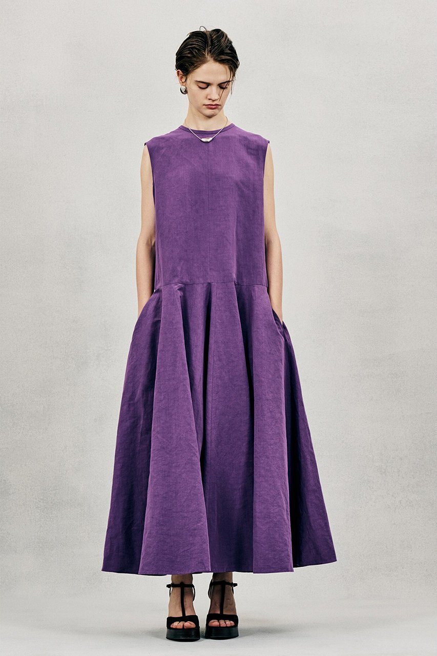 【オブリオ/AUBRIOT】のドライリネンタイプライターワンピース インテリア・キッズ・メンズ・レディースファッション・服の通販 founy(ファニー) ファッション Fashion レディースファッション Fashion for Women ワンピース Dresses チュニック Tunic Tops & Dresses エレガント 上品 Elegant コンビ Combo, Combination Style タイプライター Typewriter Fabric, Crisp Cotton タンブラー Tumbler, Travel Mug チュニック Tunic, Long Top フレア Flare, Flared リネン Linen, Linen Fabric ロング Long, Long-Length 夏 Summer 新作・新入荷 New Arrivals / New In パープル|ID: prp329100004873408 ipo3291000000036349622