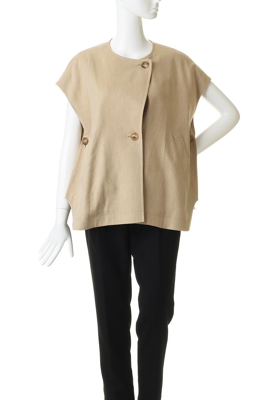 【デパリエ/DEPAREILLE】のヴィスコースリネンポンチョジレ 人気、トレンドファッション・服の通販 founy(ファニー) 　ファッション　Fashion　レディースファッション　Fashion for Women　アウター　Coat / Outerwear Collection　レディースジャケット・軽アウター　Jackets　ポンチョ・ケープコート　Ponchos & Capes　ジャケット　Jacket, Outerwear　ベスト　Vest, Waistcoat　リネン　Linen, Linen Fabric　リュクス　Luxury, Elegant, High-End, Chic　新作・新入荷　New Arrivals / New In　other-2|ID: prp329100004873410 ipo3291000000036349645