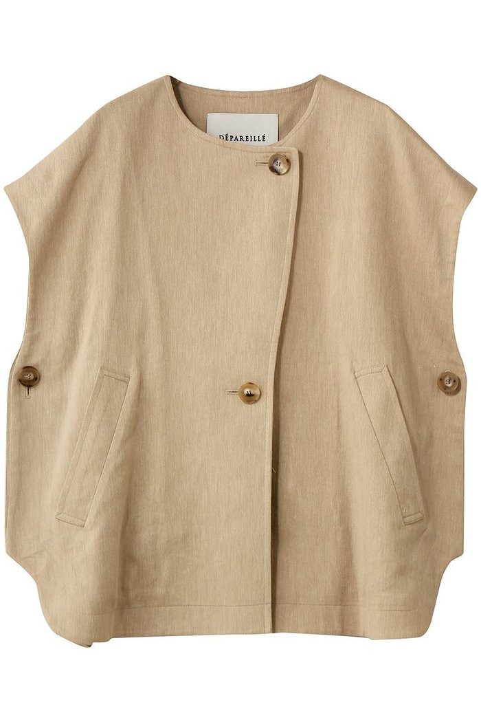 【デパリエ/DEPAREILLE】のヴィスコースリネンポンチョジレ インテリア・キッズ・メンズ・レディースファッション・服の通販 founy(ファニー) https://founy.com/ ファッション Fashion レディースファッション Fashion for Women アウター Coat / Outerwear Collection レディースジャケット・軽アウター Jackets ポンチョ・ケープコート Ponchos & Capes ジャケット Jacket, Outerwear ベスト Vest, Waistcoat リネン Linen, Linen Fabric リュクス Luxury, Elegant, High-End, Chic 新作・新入荷 New Arrivals / New In |ID: prp329100004873411 ipo3291000000036410616
