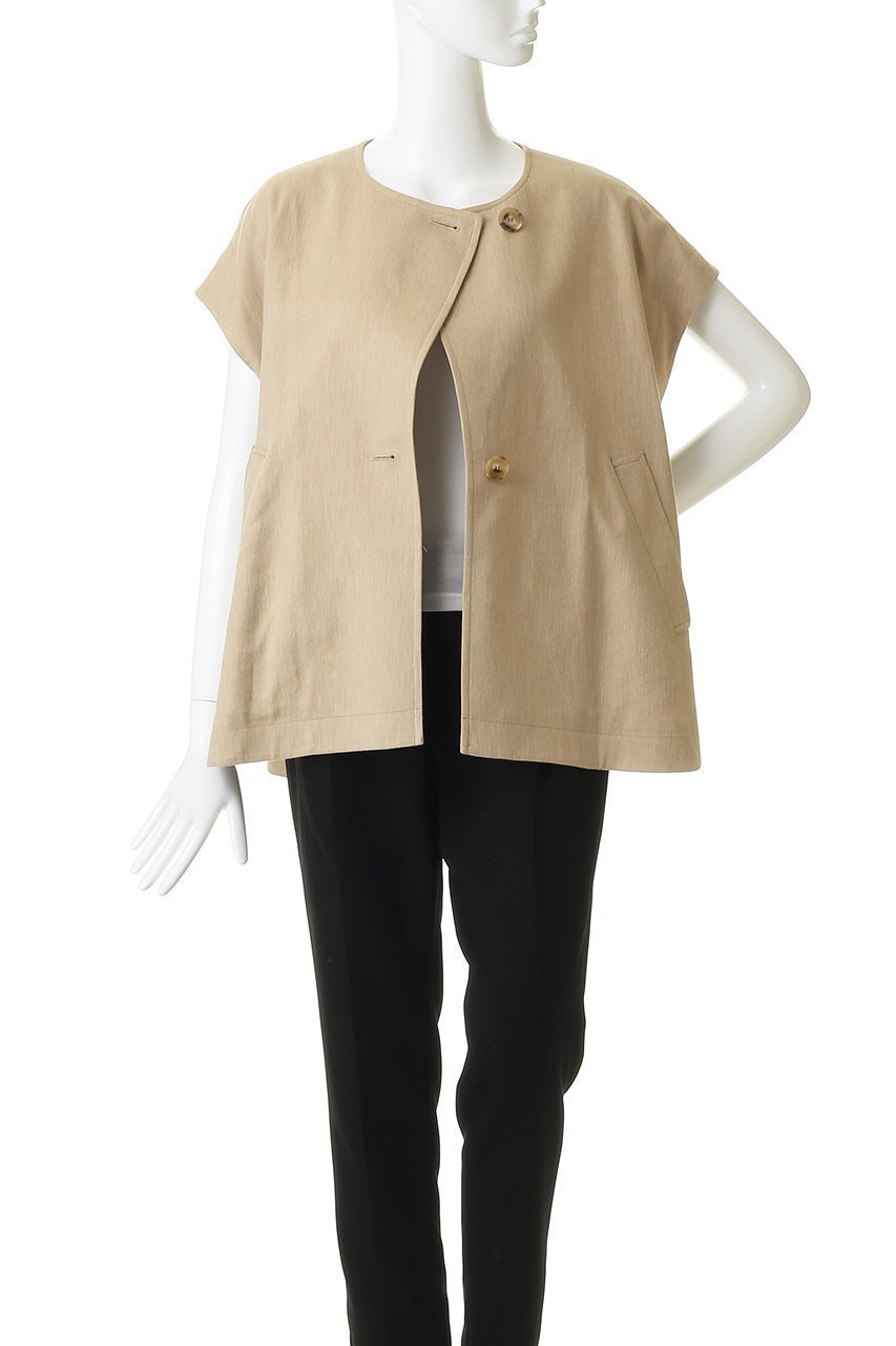 【デパリエ/DEPAREILLE】のヴィスコースリネンポンチョジレ 人気、トレンドファッション・服の通販 founy(ファニー) 　ファッション　Fashion　レディースファッション　Fashion for Women　アウター　Coat / Outerwear Collection　レディースジャケット・軽アウター　Jackets　ポンチョ・ケープコート　Ponchos & Capes　ジャケット　Jacket, Outerwear　ベスト　Vest, Waistcoat　リネン　Linen, Linen Fabric　リュクス　Luxury, Elegant, High-End, Chic　other-7|ID: prp329100004873411 ipo3291000000036895005