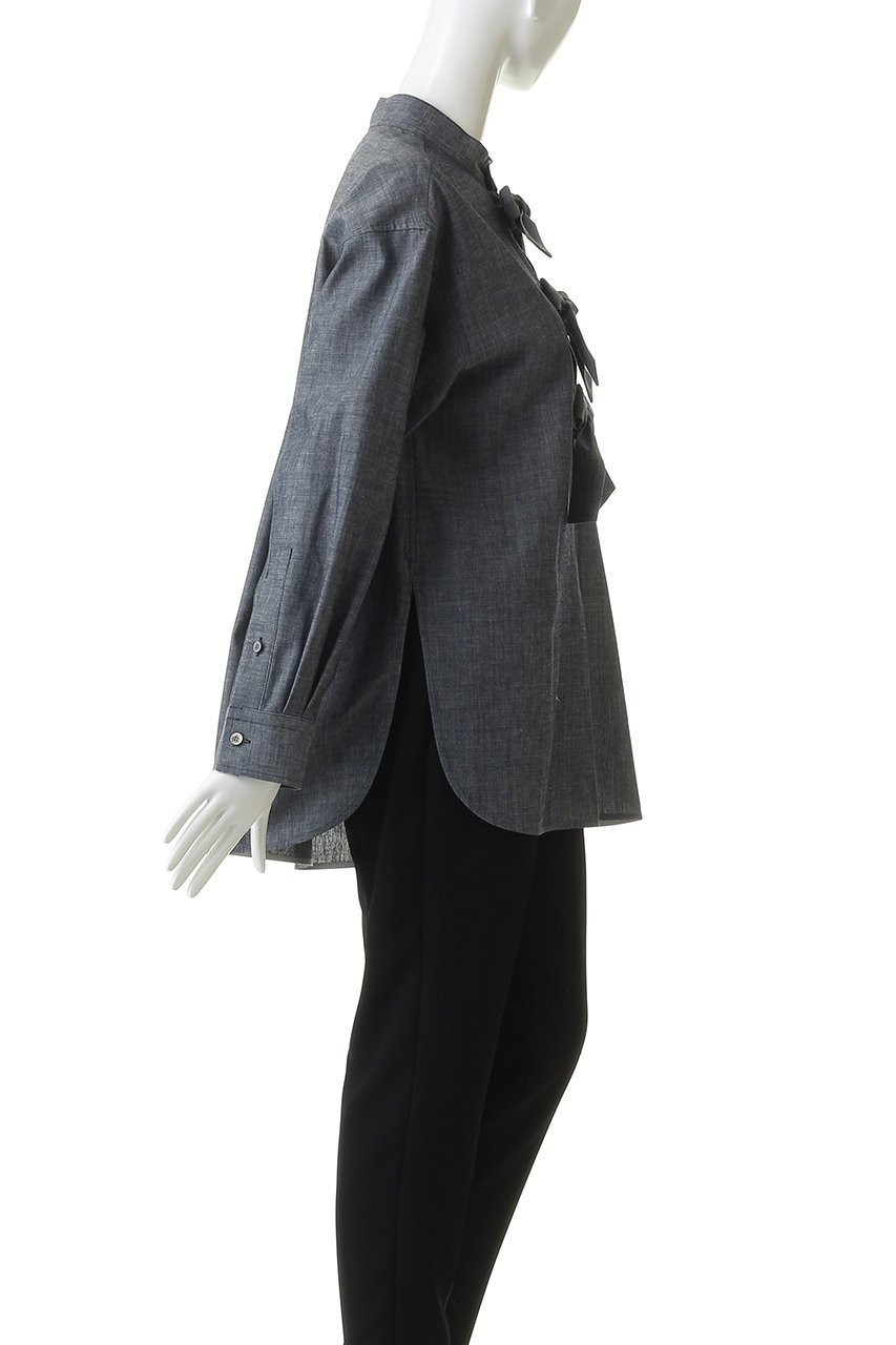 【デパリエ/DEPAREILLE】の4.5ozデニムトリプルリボンブラウス 人気、トレンドファッション・服の通販 founy(ファニー) 　ファッション　Fashion　レディースファッション　Fashion for Women　トップス・カットソー　Cut & Sew Tops　シャツ・ブラウス・オフィスカジュアル　Elegant Blouses & Button-Ups　スリーブ　Sleeve, Long Sleeve / Short Sleeve　デニム　Denim, Jeans Material　パーティ　Party, Party Style　リボン　Ribbon, Bow　ロング　Long, Long-Length　新作・新入荷　New Arrivals / New In　other-3|ID: prp329100004873420 ipo3291000000036349715