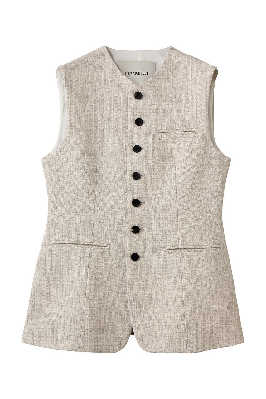 【デパリエ/DEPAREILLE】のスラブツイードジレ 人気、トレンドファッション・服の通販 founy(ファニー) 　ファッション　Fashion　レディースファッション　Fashion for Women　アウター　Coat / Outerwear Collection　レディースジャケット・軽アウター　Jackets　おすすめ　Recommended / Our Picks　シェイプ　Shape, Slim Fit　ジャケット　Jacket, Outerwear　ノースリーブ　Sleeveless, No-Sleeve　フロント　Front, Front Design　ベスト　Vest, Waistcoat　新作・新入荷　New Arrivals / New In　 other-1|ID: prp329100004873437 ipo3291000000036349813