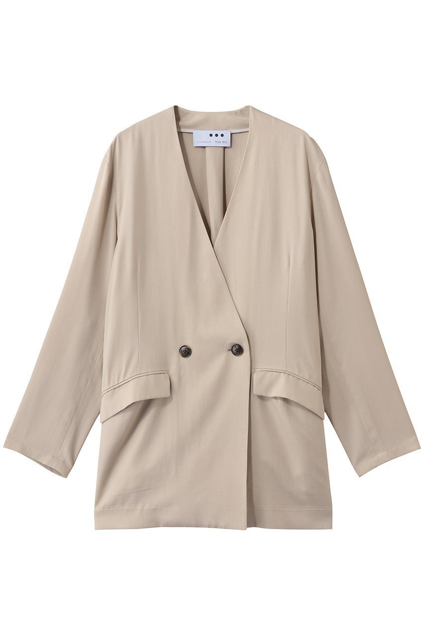 【スリー ドッツ/three dots】のフィブリオ ジャケット インテリア・キッズ・メンズ・レディースファッション・服の通販 founy(ファニー) ファッション Fashion レディースファッション Fashion for Women アウター Coat / Outerwear Collection レディースジャケット・軽アウター Jackets おすすめ Recommended / Our Picks シンプル Simple, Minimal ジャケット Jacket, Outerwear ダブル Double, Double-Breasted ベージュ|ID: prp329100004873440 ipo3291000000036349852