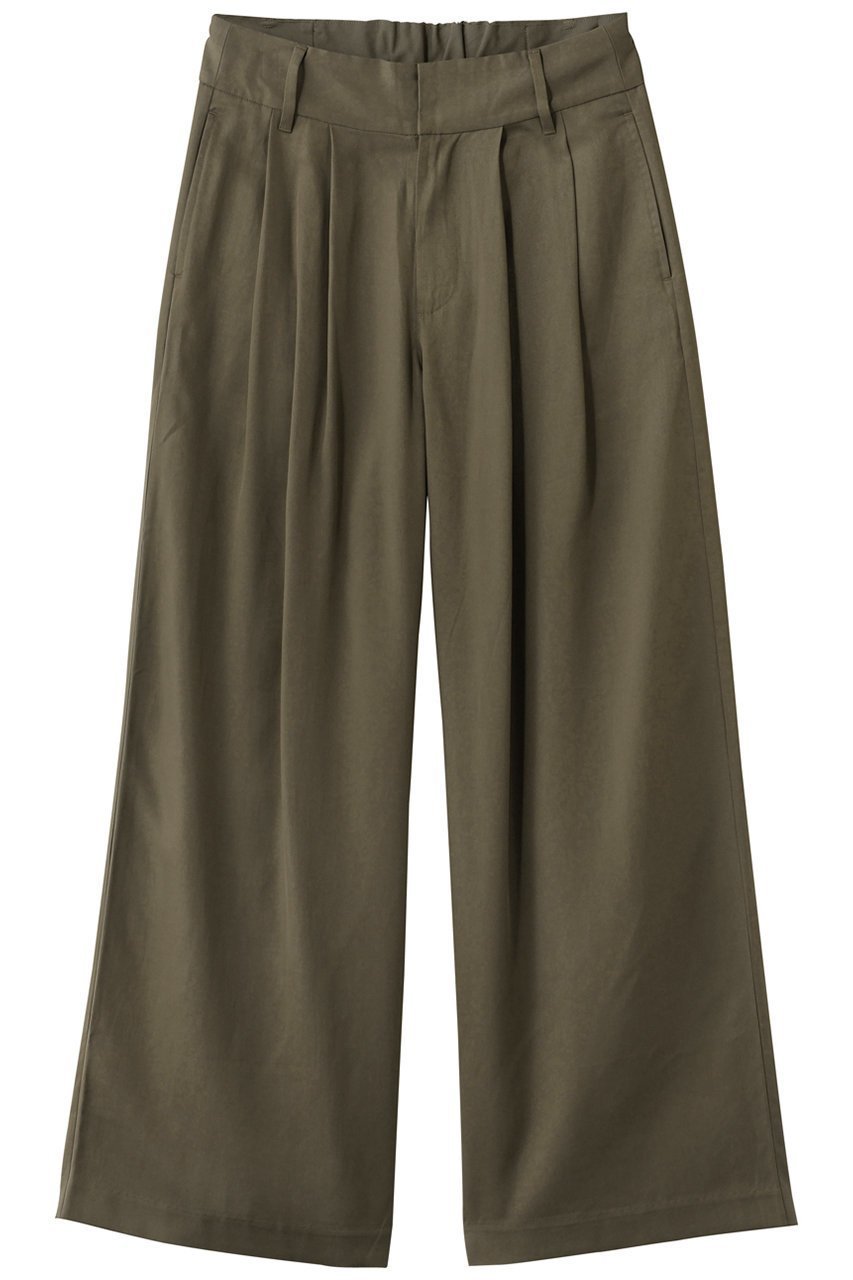 【スリー ドッツ/three dots】のフィブリオ ワイドパンツ インテリア・キッズ・メンズ・レディースファッション・服の通販 founy(ファニー) 　ファッション　Fashion　レディースファッション　Fashion for Women　パンツ　Pants & Trousers　ストレート　Straight, Straight Cut　ドレープ　Drape, Draping Fabric　ワイド　Wide, Wide Fit　エレガント 上品　Elegant　再入荷　Restock / Back in Stock　クレイカーキ|ID: prp329100004873442 ipo3291000000036895043