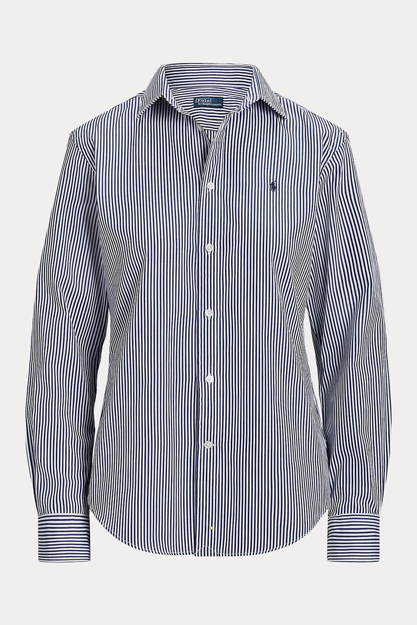 【ラルフローレン/RALPH LAUREN】の【POLO RALPH LAUREN】ストライプド コットン シャツ インテリア・キッズ・メンズ・レディースファッション・服の通販 founy(ファニー) 　ファッション　Fashion　レディースファッション　Fashion for Women　トップス・カットソー　Cut & Sew Tops　シャツ・ブラウス・オフィスカジュアル　Elegant Blouses & Button-Ups　カフス　Cuff Design　ストライプ　Stripe, Striped Pattern　ストレート　Straight, Straight Cut　スリーブ　Sleeve, Long Sleeve / Short Sleeve　バランス　Balance, Style Balance　パール　Pearl, Pearl Accent　フィット　Fit, Slim Fit　ヨーク　Yoke, Yoke Design　ロング　Long, Long-Length　エレガント 上品　Elegant　新作・新入荷　New Arrivals / New In　ブルー|ID: prp329100004873467 ipo3291000000036350065