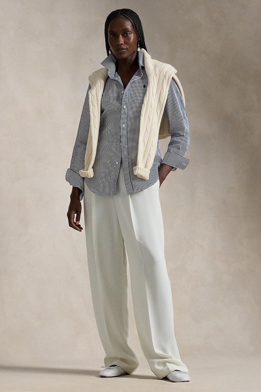 【ラルフローレン/RALPH LAUREN】の【POLO RALPH LAUREN】ストライプド コットン シャツ 人気、トレンドファッション・服の通販 founy(ファニー) 　ファッション　Fashion　レディースファッション　Fashion for Women　トップス・カットソー　Cut & Sew Tops　シャツ・ブラウス・オフィスカジュアル　Elegant Blouses & Button-Ups　カフス　Cuff Design　ストライプ　Stripe, Striped Pattern　ストレート　Straight, Straight Cut　スリーブ　Sleeve, Long Sleeve / Short Sleeve　バランス　Balance, Style Balance　パール　Pearl, Pearl Accent　フィット　Fit, Slim Fit　ヨーク　Yoke, Yoke Design　ロング　Long, Long-Length　エレガント 上品　Elegant　新作・新入荷　New Arrivals / New In　other-2|ID: prp329100004873467 ipo3291000000036350066