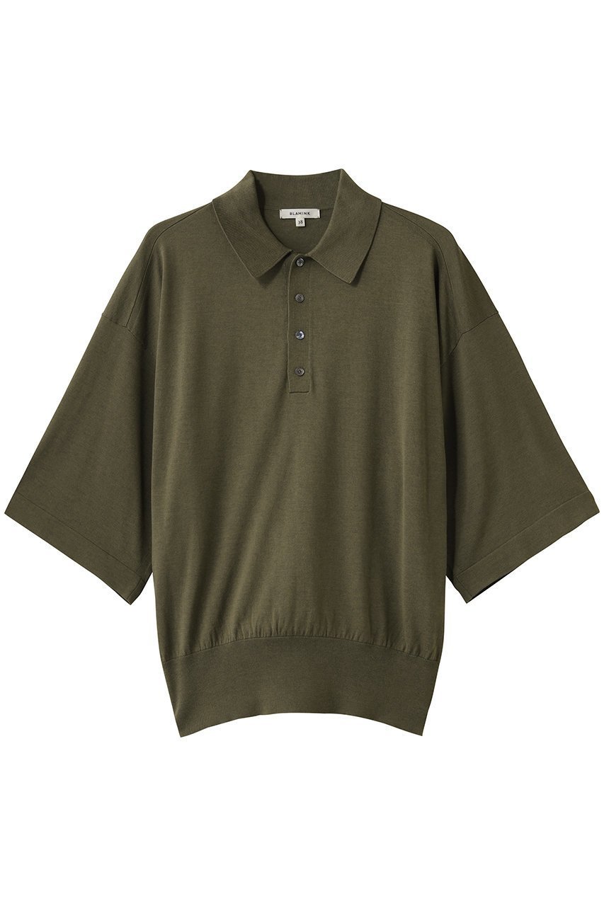 【ブラミンク/BLAMINK】の18Gハーフスリーブニット インテリア・キッズ・メンズ・レディースファッション・服の通販 founy(ファニー) 　ファッション　Fashion　レディースファッション　Fashion for Women　トップス・カットソー　Cut & Sew Tops　ニット　Knit Tops & Sweaters　カジュアルプルオーバー・ニットトップス　Pullovers & Knit Tops / Casual Pullovers　なめらか　Smooth, Silky Texture　シルク　Silk, 100% Silk　シンプル　Simple, Minimal　フロント　Front, Front Design　エレガント 上品　Elegant　ビジネス 仕事 通勤　Business / Work / Commuting　オリーブ|ID: prp329100004873477 ipo3291000000037239046