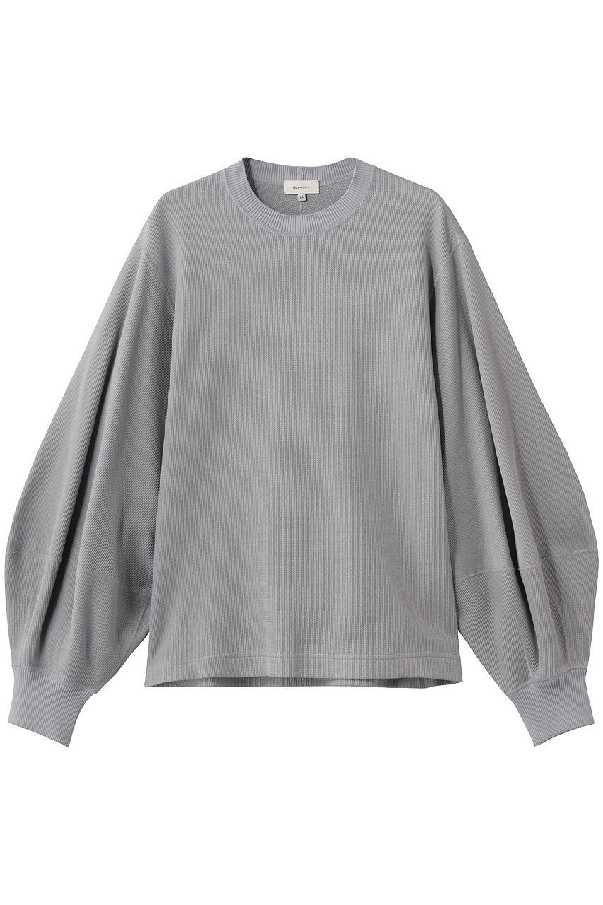【ブラミンク/BLAMINK】のボリュームスリーブプルオーバー インテリア・キッズ・メンズ・レディースファッション・服の通販 founy(ファニー) 　ファッション　Fashion　レディースファッション　Fashion for Women　トップス・カットソー　Cut & Sew Tops　シャツ・ブラウス・オフィスカジュアル　Elegant Blouses & Button-Ups　レディースパーカー・カジュアルフーディー　Casual Hoodies & Sweatshirts　ロングTシャツ・Tシャツ　Longline T-Shirts & Tees　カジュアルプルオーバー・ニットトップス　Pullovers & Knit Tops / Casual Pullovers　スウェット・クルーネックトップス　Sweatshirts & Crewnecks / Relaxed Fit Sweat Tops　カットソー・ベーシックTシャツ　Cut-and-Sewn Tops / Stretch Tees & Basics　ボリューム袖・フリルスリーブブラウス　Voluminous & Ruffle Sleeves / Puffy Sleeve Tops　シンプル　Simple, Minimal　スリーブ　Sleeve, Long Sleeve / Short Sleeve　ボトム　Bottoms, Lower Wear　夏　Summer　新作・新入荷　New Arrivals / New In　ミッドグレー|ID: prp329100004873483 ipo3291000000036350188