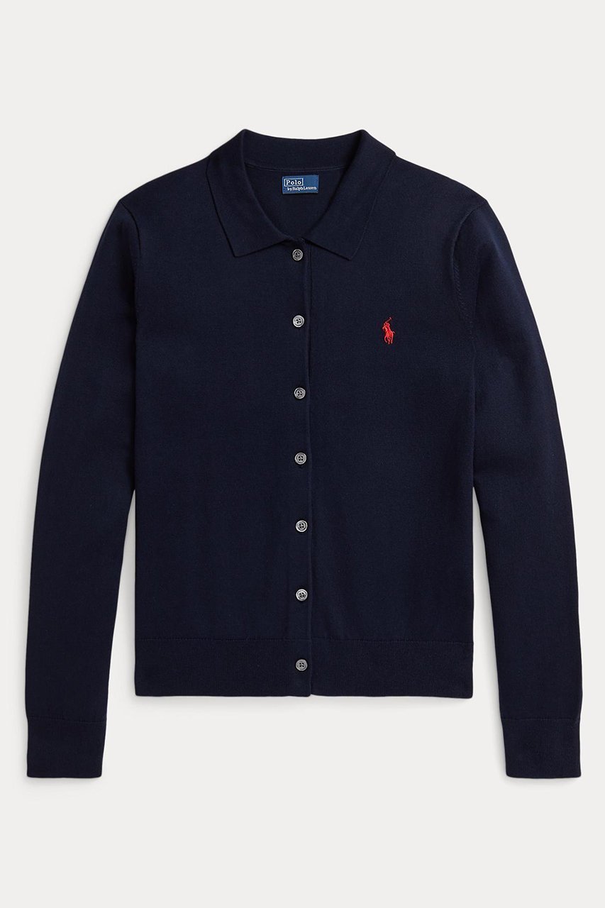 【ラルフローレン/RALPH LAUREN】の【POLO RALPH LAUREN】ポロカラー ボタンド カーディガン インテリア・キッズ・メンズ・レディースファッション・服の通販 founy(ファニー) ファッション Fashion レディースファッション Fashion for Women トップス・カットソー Cut & Sew Tops ニット Knit Tops & Sweaters カーディガン・羽織り Layered Style Cardigans カフス Cuff Design カーディガン Cardigan, Knitwear クラシック Classic, Timeless Style スリム Slim, Slim Fit フィット Fit, Slim Fit エレガント 上品 Elegant 新作・新入荷 New Arrivals / New In ネイビー|ID: prp329100004873487 ipo3291000000036350216