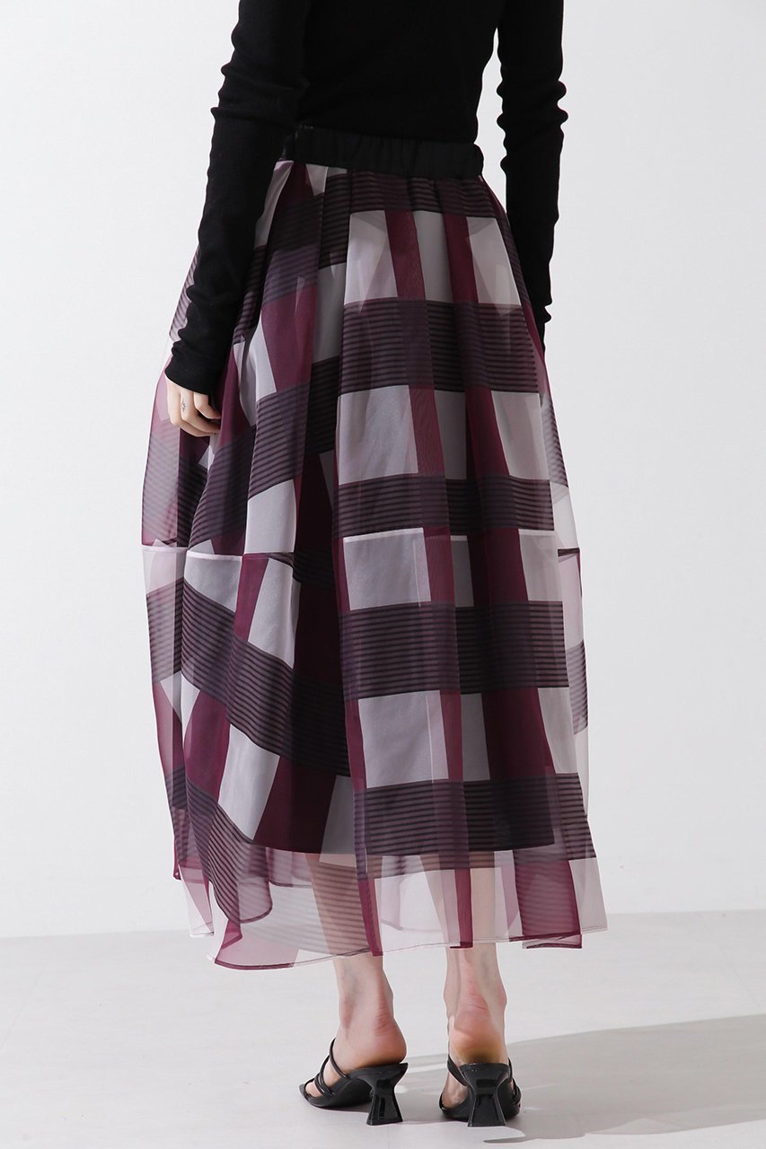 【ヒューエルミュージアム/hueLe Museum】の【hLM】シアーチェックスカート 人気、トレンドファッション・服の通販 founy(ファニー) 　ファッション　Fashion　レディースファッション　Fashion for Women　スカート　Skirts　ロングスカート　Long Skirts / Maxi & Midi Skirts　チェック　Check, Plaid, Tartan　ブロック　Block, Solid Block Pattern　プリント　Print, Printed Pattern　ロング　Long, Long-Length　冬　Winter / This Winter　夏　Summer　other-5|ID: prp329100004873489 ipo3291000000036350239