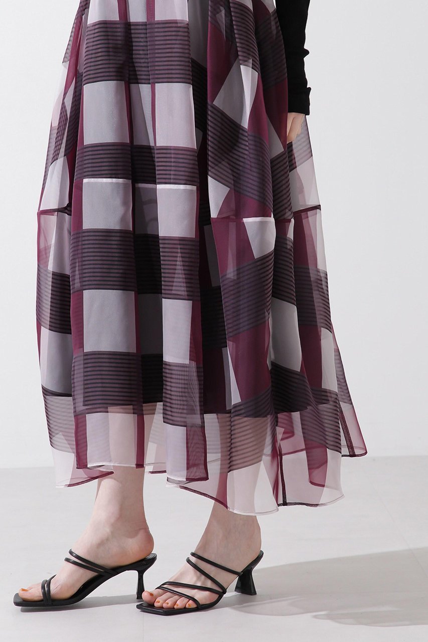 【ヒューエルミュージアム/hueLe Museum】の【hLM】シアーチェックスカート 人気、トレンドファッション・服の通販 founy(ファニー) 　ファッション　Fashion　レディースファッション　Fashion for Women　スカート　Skirts　ロングスカート　Long Skirts / Maxi & Midi Skirts　チェック　Check, Plaid, Tartan　ブロック　Block, Solid Block Pattern　プリント　Print, Printed Pattern　ロング　Long, Long-Length　冬　Winter / This Winter　夏　Summer　other-7|ID: prp329100004873489 ipo3291000000036350242