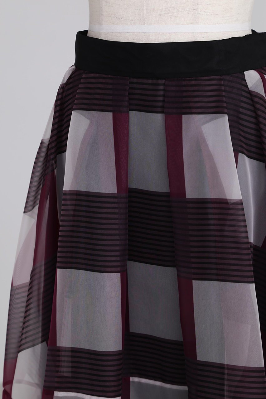 【ヒューエルミュージアム/hueLe Museum】の【hLM】シアーチェックスカート 人気、トレンドファッション・服の通販 founy(ファニー) 　ファッション　Fashion　レディースファッション　Fashion for Women　スカート　Skirts　ロングスカート　Long Skirts / Maxi & Midi Skirts　チェック　Check, Plaid, Tartan　ブロック　Block, Solid Block Pattern　プリント　Print, Printed Pattern　ロング　Long, Long-Length　冬　Winter / This Winter　夏　Summer　other-8|ID: prp329100004873489 ipo3291000000036350244