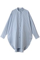 【プレインピープル/PLAIN PEOPLE】のハイカウントストライプバンドカラーシャツ 人気、トレンドファッション・服の通販 founy(ファニー) ファッション Fashion レディースファッション Fashion for Women トップス・カットソー Cut & Sew Tops シャツ・ブラウス・オフィスカジュアル Elegant Blouses & Button-Ups スリット Slit, Slit Detail スリーブ Sleeve, Long Sleeve / Short Sleeve チュニック Tunic, Long Top ロング Long, Long-Length エレガント 上品 Elegant 新作・新入荷 New Arrivals / New In thumbnail ブルーストライプ|ID: prp329100004873520 ipo3291000000036350508