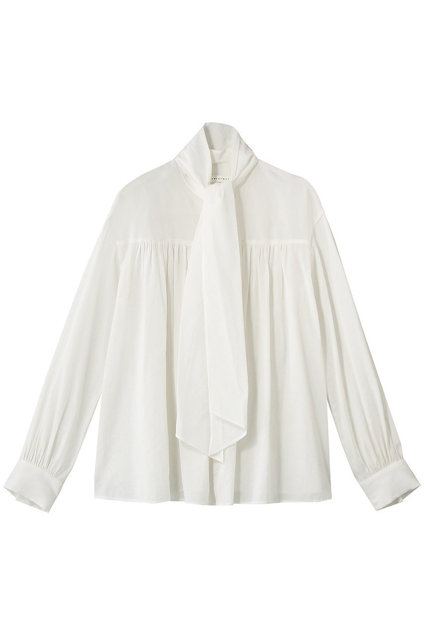 【マルティニーク/martinique】のギャザーボウタイブラウス 人気、トレンドファッション・服の通販 founy(ファニー) 　ファッション　Fashion　レディースファッション　Fashion for Women　トップス・カットソー　Cut & Sew Tops　シャツ・ブラウス・オフィスカジュアル　Elegant Blouses & Button-Ups　なめらか　Smooth, Silky Texture　ギャザー　Gathered, Ruffled　スリーブ　Sleeve, Long Sleeve / Short Sleeve　フェミニン　Feminine, Girly　ロング　Long, Long-Length　新作・新入荷　New Arrivals / New In　 other-1|ID: prp329100004873536 ipo3291000000036350621