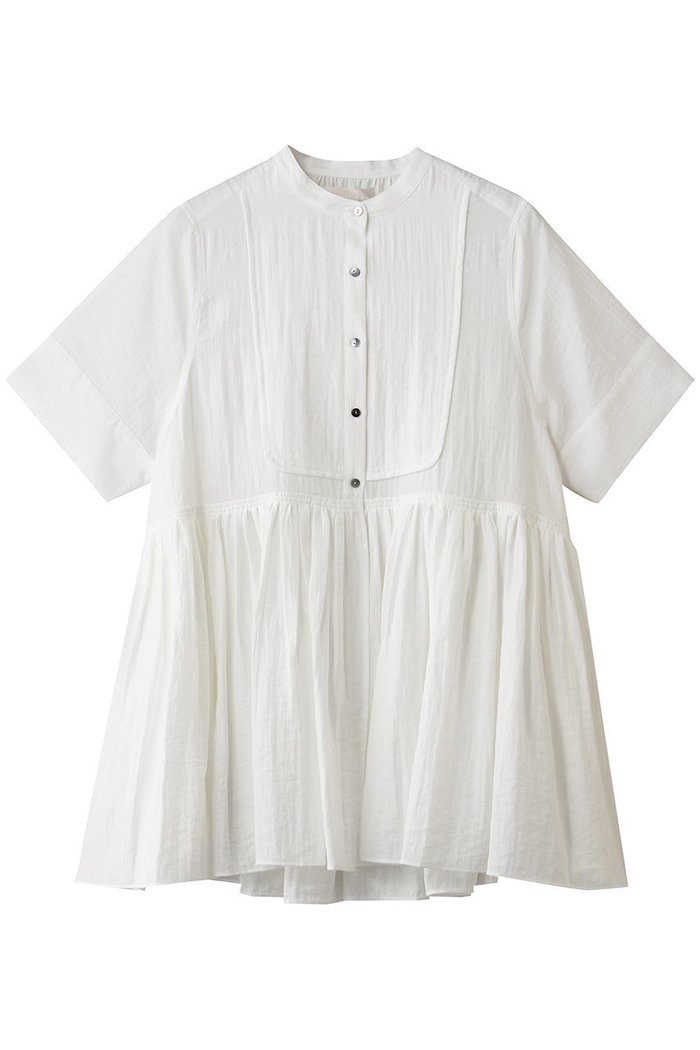 【マリリンムーン/MARILYN MOON】のブザムチュニックシアーシャツ インテリア・キッズ・メンズ・レディースファッション・服の通販 founy(ファニー) https://founy.com/ ファッション Fashion レディースファッション Fashion for Women トップス・カットソー Cut & Sew Tops シャツ・ブラウス・オフィスカジュアル Elegant Blouses & Button-Ups おすすめ Recommended / Our Picks ギャザー Gathered, Ruffled シアー Sheer, See-Through シャーリング Shirring, Ruched ショート Short, Short Length スリーブ Sleeve, Long Sleeve / Short Sleeve デニム Denim, Jeans Material ボトム Bottoms, Lower Wear ビジネス 仕事 通勤 Business / Work / Commuting 夏 Summer 新作・新入荷 New Arrivals / New In |ID: prp329100004873546 ipo3291000000036403372