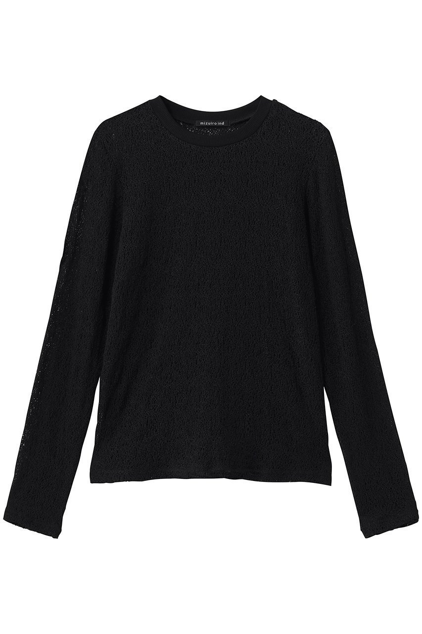 【ミズイロ インド/mizuiro ind】のlace crew neck T shirt シャツ インテリア・キッズ・メンズ・レディースファッション・服の通販 founy(ファウニー) 　ファッション　Fashion　レディースファッション　Fashion for Women　トップス・カットソー　Cut & Sew Tops　シャツ・ブラウス・オフィスカジュアル　Elegant Blouses & Button-Ups　ロングTシャツ・Tシャツ　Longline T-Shirts & Tees　カットソー・ベーシックTシャツ　Cut-and-Sewn Tops / Stretch Tees & Basics　インナー　Innerwear　シアー　Sheer, See-Through　ジャケット　Jacket, Outerwear　スリーブ　Sleeve, Long Sleeve / Short Sleeve　レース　Lace, Lace Fabric　ロング　Long, Long-Length　再入荷　Restock / Back in Stock　夏　Summer　春　Spring　S/S・春夏　SS, Spring/Summer, Warm Season　black|ID: prp329100004873557 ipo3291000000036716248