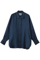 【デパリエ/DEPAREILLE】のラミーツイルレギュラーカラーシャツ ネイビー|ID: prp329100004873566 ipo3291000000036403585