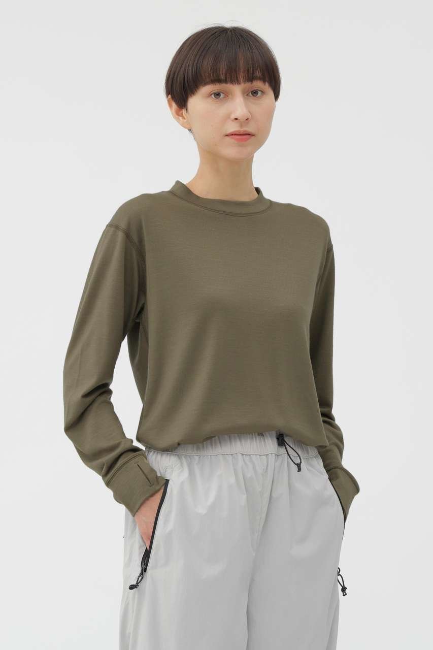【マーガレットハウエル/MARGARET HOWELL】のFINEGAUGE WASHABLE WOOL JERSEY TOP インテリア・キッズ・メンズ・レディースファッション・服の通販 founy(ファウニー) 　ファッション　Fashion　レディースファッション　Fashion for Women　トップス・カットソー　Cut & Sew Tops　ニット　Knit Tops & Sweaters　カジュアルプルオーバー・ニットトップス　Pullovers & Knit Tops / Casual Pullovers　コレクション　Collection, Seasonal Line　マーガレット　Marguerite, Daisy Pattern　カーキ|ID: prp329100004873720 ipo3291000000036873616