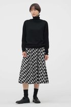 【マーガレットハウエル/MARGARET HOWELL】のCOTTON CHECK SKIRT 人気、トレンドファッション・服の通販 founy(ファニー) ファッション Fashion レディースファッション Fashion for Women スカート Skirts ロングスカート Long Skirts / Maxi & Midi Skirts チェック Check, Plaid, Tartan フレア Flare, Flared モノトーン Monotone, Black and White ロング Long, Long-Length 切替 Switching, Contrast Panel 新作・新入荷 New Arrivals / New In thumbnail ブラック|ID: prp329100004873737 ipo3291000000036352266