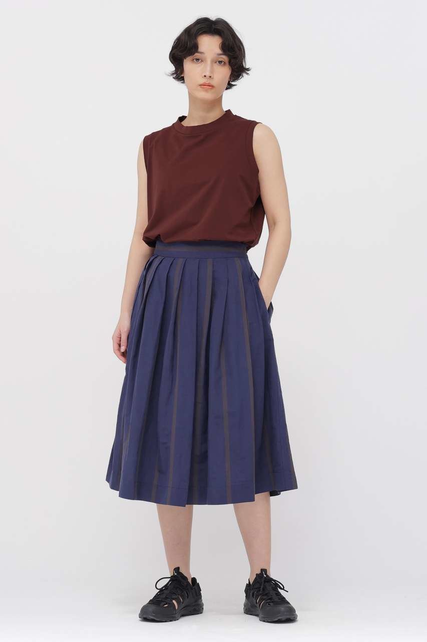 【マーガレットハウエル/MARGARET HOWELL】のBOLD STRIPE COTTON LINEN SKIRT 大人の最旬トレンドファッション＆コーディネート founy(ファウニー) 　ファッション　Fashion　レディースファッション　Fashion for Women　スカート　Skirts　ロングスカート　Long Skirts / Maxi & Midi Skirts　ストライプ　Stripe, Striped Pattern　プリーツ　Pleats, Pleated　リネン　Linen, Linen Fabric　ロング　Long, Long-Length　other-2|ID: prp329100004873739 ipo3291000000036955652