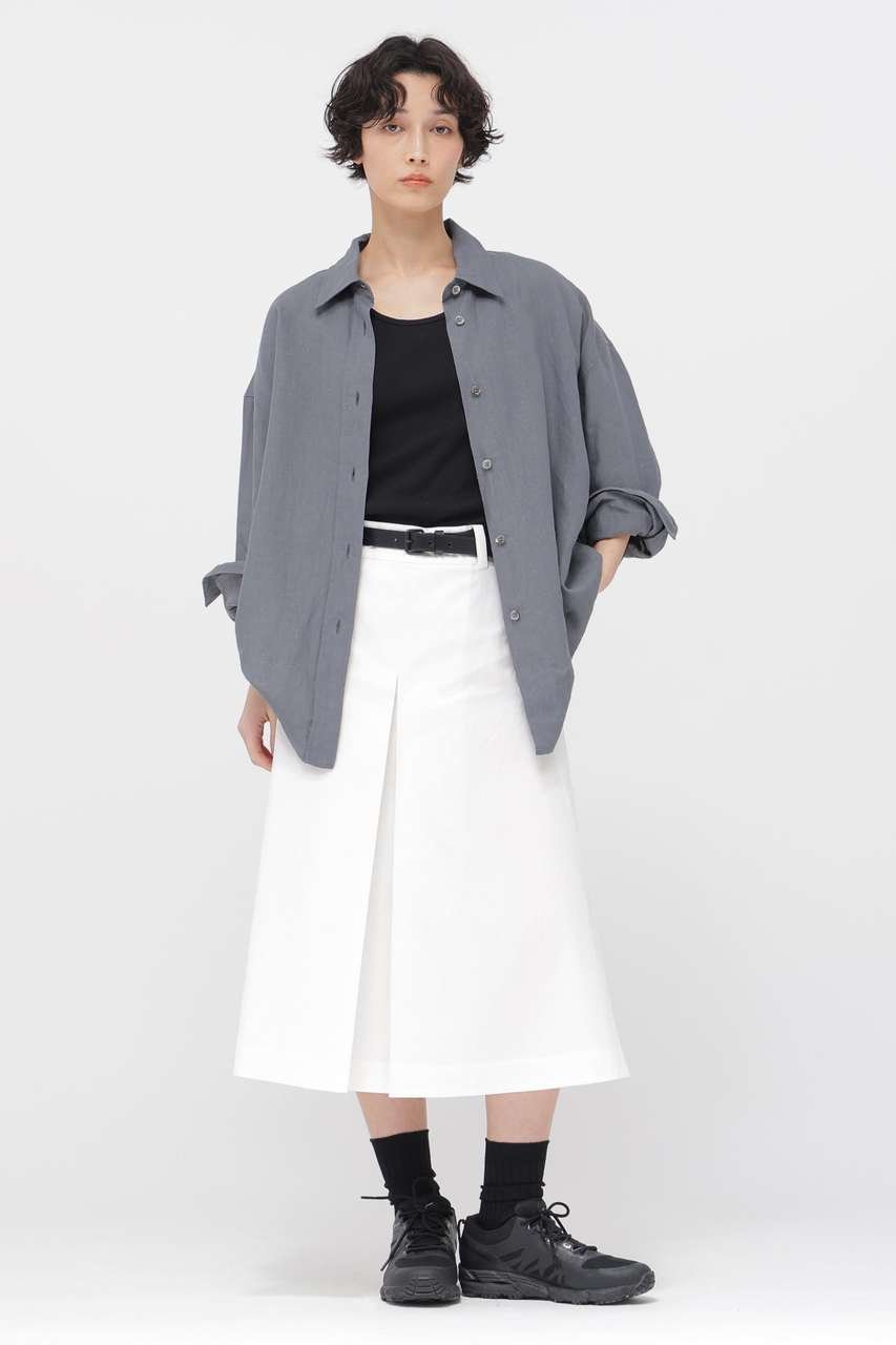 【マーガレットハウエル/MARGARET HOWELL】のSTIFF COTTON TWILL SKIRT インテリア・キッズ・メンズ・レディースファッション・服の通販 founy(ファウニー) 　ファッション　Fashion　レディースファッション　Fashion for Women　スカート　Skirts　ロングスカート　Long Skirts / Maxi & Midi Skirts　ツイル　Twist, Twisted Detail　バランス　Balance, Style Balance　プリーツ　Pleats, Pleated　ボックス　Boxy, Box Shape　ロング　Long, Long-Length　エレガント 上品　Elegant　夏　Summer　春　Spring　S/S・春夏　SS, Spring/Summer, Warm Season　ホワイト|ID: prp329100004873741 ipo3291000000036411294