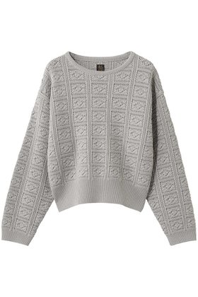 【バトナー/BATONER】のGRASSY レース クルーネック 大人の最旬トレンドファッション＆コーディネート founy(ファウニー) ファッション Fashion レディースファッション Fashion for Women トップス・カットソー Cut & Sew Tops ニット Knit Tops & Sweaters カジュアルプルオーバー・ニットトップス Pullovers & Knit Tops / Casual Pullovers クロシェ Crochet, Knitted Lace レース Lace, Lace Fabric 再入荷 Restock / Back in Stock 手編み Hand-Knitted, Handmade Knit |ID:prp329100004873753