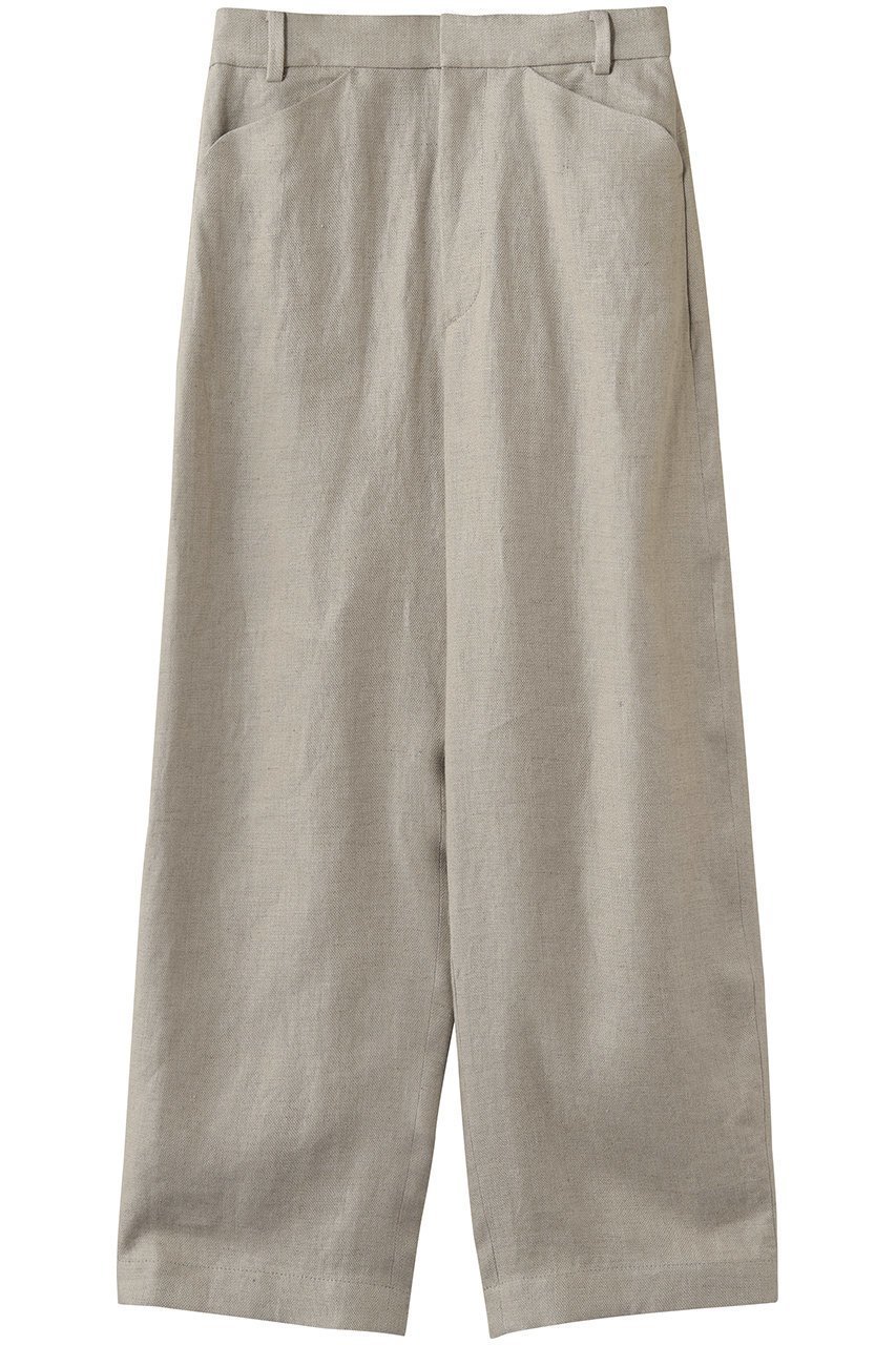 【プレインピープル/PLAIN PEOPLE】のリネンオックスカーブパンツ インテリア・キッズ・メンズ・レディースファッション・服の通販 founy(ファニー) 　ファッション　Fashion　レディースファッション　Fashion for Women　パンツ　Pants & Trousers　おすすめ　Recommended / Our Picks　オックス　Oxford Fabric　クロップド　Cropped, Short Length　シンプル　Simple, Minimal　バランス　Balance, Style Balance　リネン　Linen, Linen Fabric　ワイド　Wide, Wide Fit　ベージュ|ID: prp329100004873760 ipo3291000000036352420