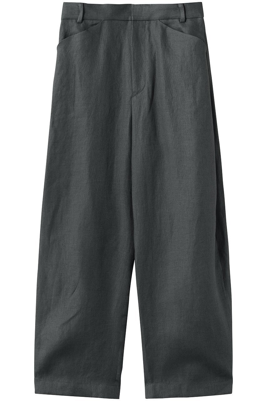 【プレインピープル/PLAIN PEOPLE】のリネンオックスカーブパンツ インテリア・キッズ・メンズ・レディースファッション・服の通販 founy(ファニー) 　ファッション　Fashion　レディースファッション　Fashion for Women　パンツ　Pants & Trousers　おすすめ　Recommended / Our Picks　オックス　Oxford Fabric　クロップド　Cropped, Short Length　シンプル　Simple, Minimal　バランス　Balance, Style Balance　リネン　Linen, Linen Fabric　ワイド　Wide, Wide Fit　グレー|ID: prp329100004873760 ipo3291000000036352423