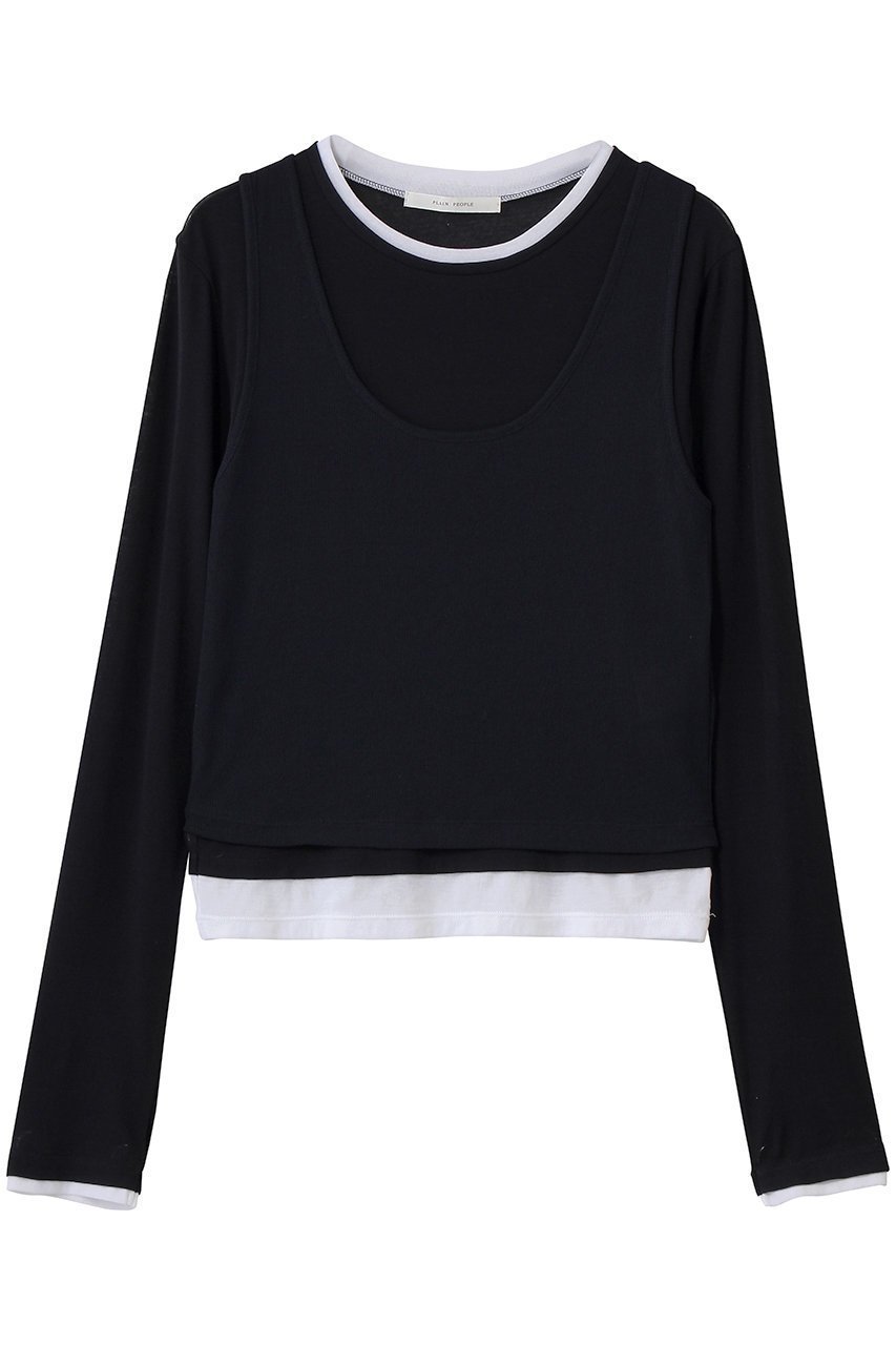 【プレインピープル/PLAIN PEOPLE】のシアーハイツイストフライスレイヤードトップス インテリア・キッズ・メンズ・レディースファッション・服の通販 founy(ファニー) 　ファッション　Fashion　レディースファッション　Fashion for Women　トップス・カットソー　Cut & Sew Tops　シャツ・ブラウス・オフィスカジュアル　Elegant Blouses & Button-Ups　ロングTシャツ・Tシャツ　Longline T-Shirts & Tees　カットソー・ベーシックTシャツ　Cut-and-Sewn Tops / Stretch Tees & Basics　コンパクト　Compact, Small Size　シアー　Sheer, See-Through　スリーブ　Sleeve, Long Sleeve / Short Sleeve　タンク　Tank Top, Sleeveless Top　ロング　Long, Long-Length　夏　Summer　新作・新入荷　New Arrivals / New In　春　Spring　S/S・春夏　SS, Spring/Summer, Warm Season　ネイビー×ホワイト|ID: prp329100004873765 ipo3291000000036352452