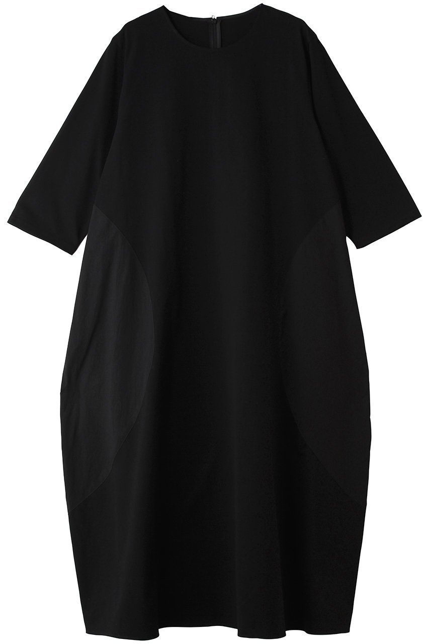 【プレインピープル/PLAIN PEOPLE】のオーガニックヘビージャージードッキングコクーンドレス インテリア・キッズ・メンズ・レディースファッション・服の通販 founy(ファニー) 　ファッション　Fashion　レディースファッション　Fashion for Women　ワンピース　Dresses　フォーマル・パーティードレス・結婚式用ドレス　Elegant & Casual Dresses　チュニック　Tunic Tops & Dresses　チュニック　Tunic, Long Top　ドッキング　Docking, Mixed Material　ロング　Long, Long-Length　新作・新入荷　New Arrivals / New In　ブラック×ブラック|ID: prp329100004873773 ipo3291000000036352511